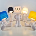 Seated Figure LED Table Lamp, Rechargeable, Eight Colours