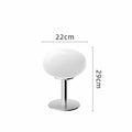 Glass Egg Table Lamp, Dimmable with Rotary Knob, Iron Base