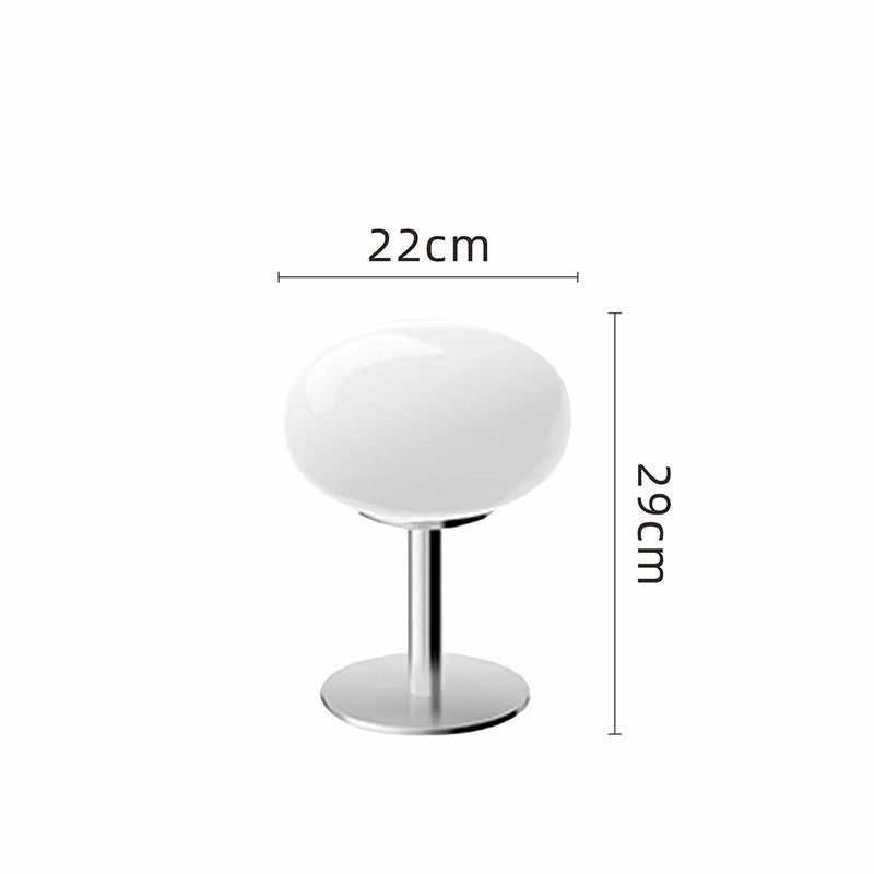 Glass Egg Table Lamp, Dimmable with Rotary Knob, Iron Base