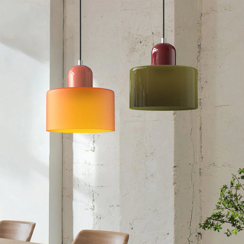 Bauhaus Glass Pendant Light, E27, Adjustable to 200 cm