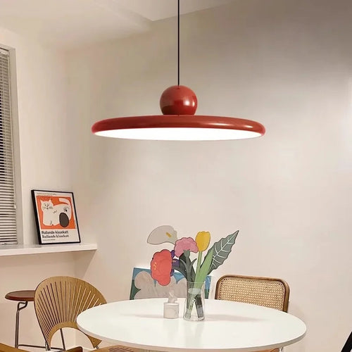 Bauhaus LED Disc Pendant Light with Adjustable Drop