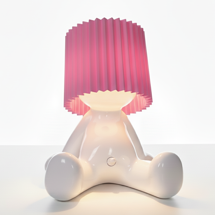 Seated Figure LED Table Lamp, Rechargeable, Eight Colours