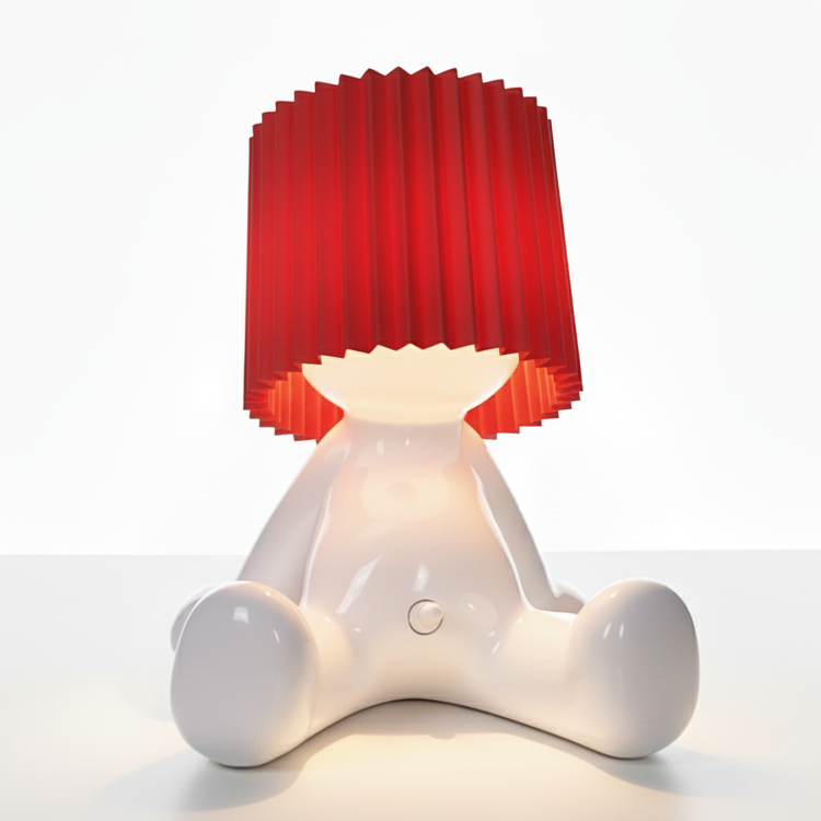 Seated Figure LED Table Lamp, Rechargeable, Eight Colours