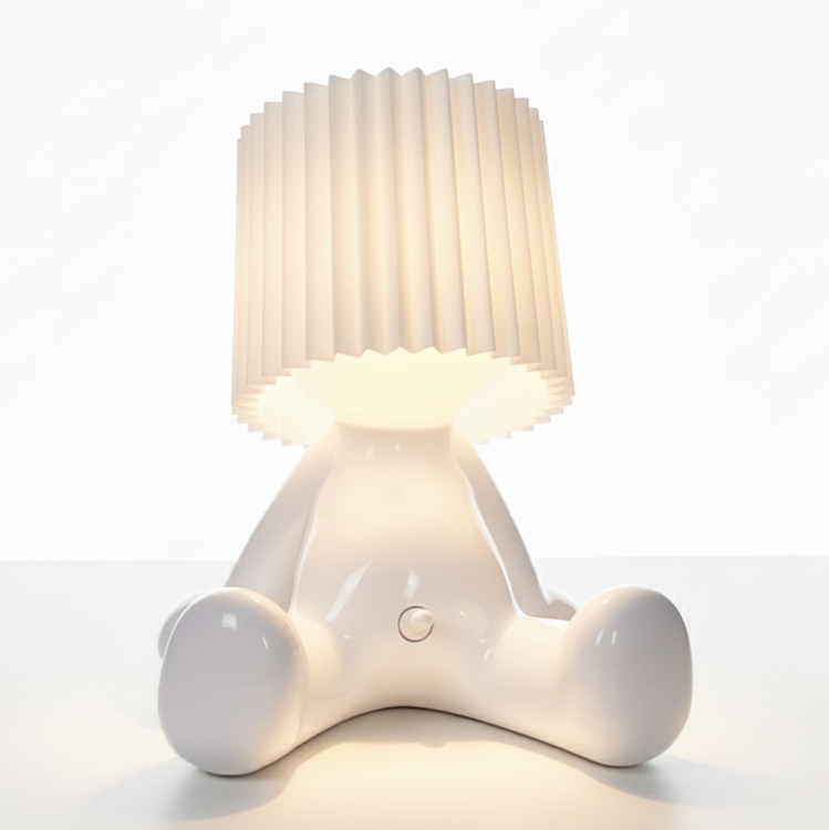 Seated Figure LED Table Lamp, Rechargeable, Eight Colours