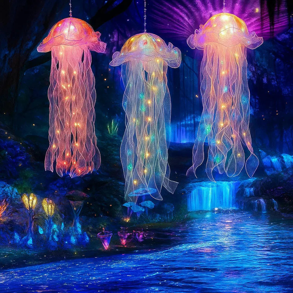 Hanging Jellyfish LED Lamp, 50cm, Battery Powered