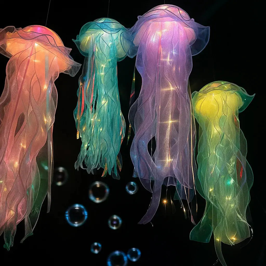 Hanging Jellyfish LED Lamp, 50cm, Battery Powered