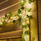 LED Leaf Vine String Lights, Warm White, Battery or Solar