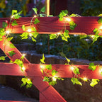 LED Leaf Vine String Lights, Warm White, Battery or Solar