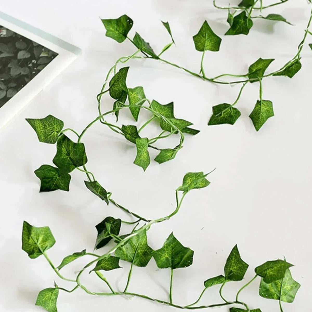 LED Leaf Vine String Lights, Warm White, Battery or Solar