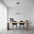Linear LED Island Pendant Light, 90 to 150 cm, Black or Gold