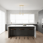 Linear LED Island Pendant Light, 90 to 150 cm, Black or Gold