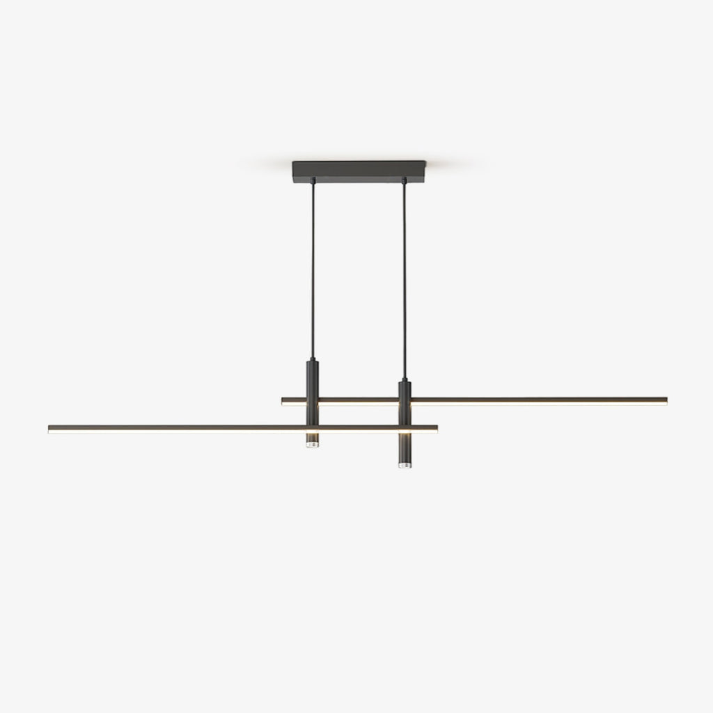 Linear LED Island Pendant Light, 90 to 150 cm, Black or Gold