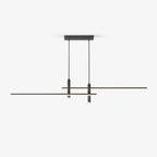 Linear LED Island Pendant Light, 90 to 150 cm, Black or Gold