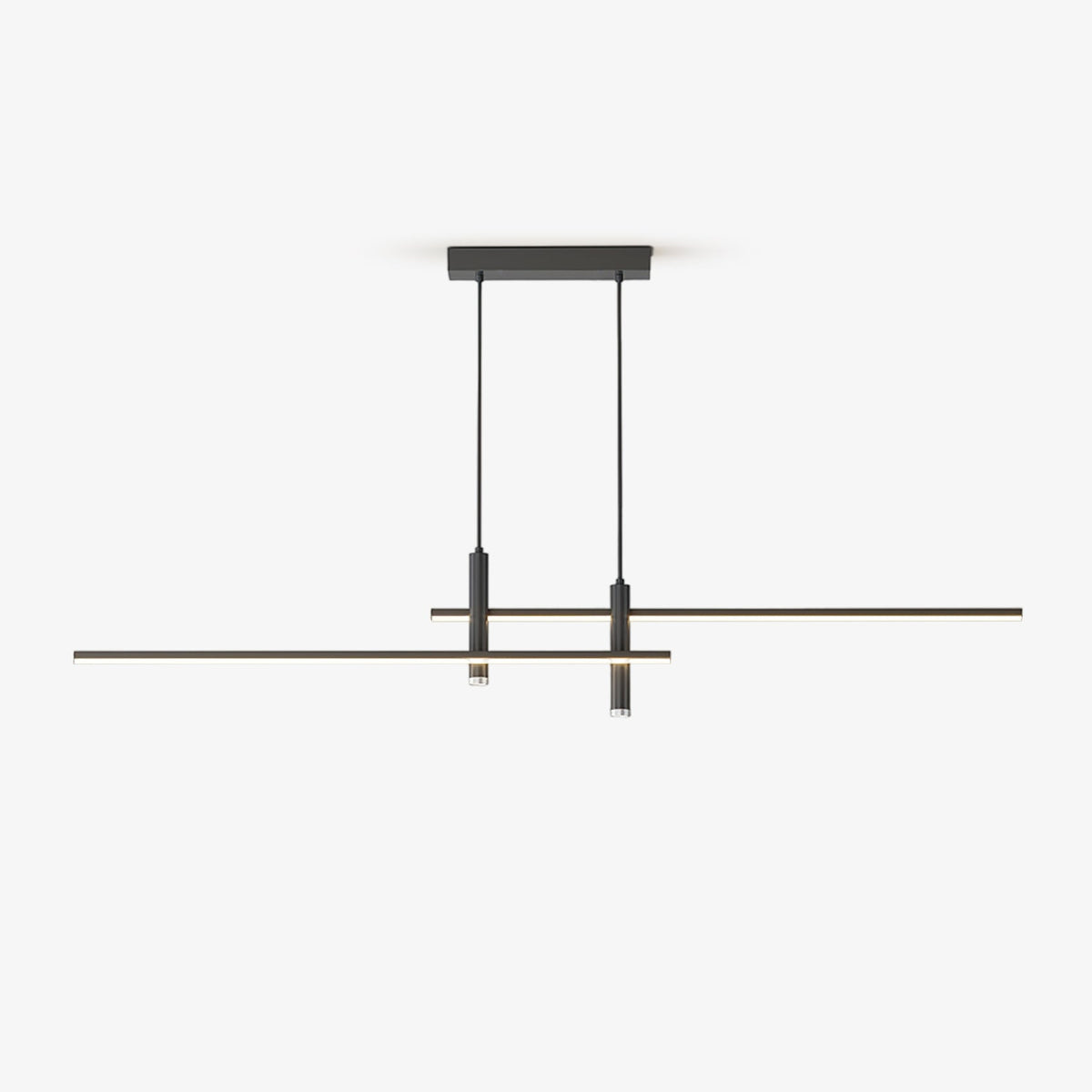 Linear LED Island Pendant Light, 90 to 150 cm, Black or Gold