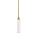 Hand-Blown Glass Cylinder Pendant Light, Black or Gold Finish