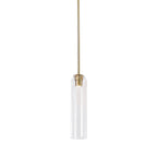 Hand-Blown Glass Cylinder Pendant Light, Black or Gold Finish