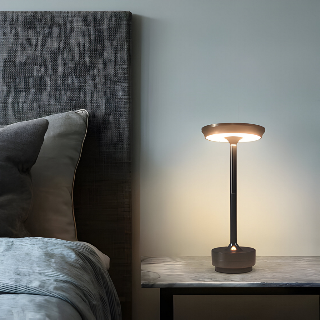 Rechargeable Touch Table Lamp, 3-Level Dimmable LED in Metal