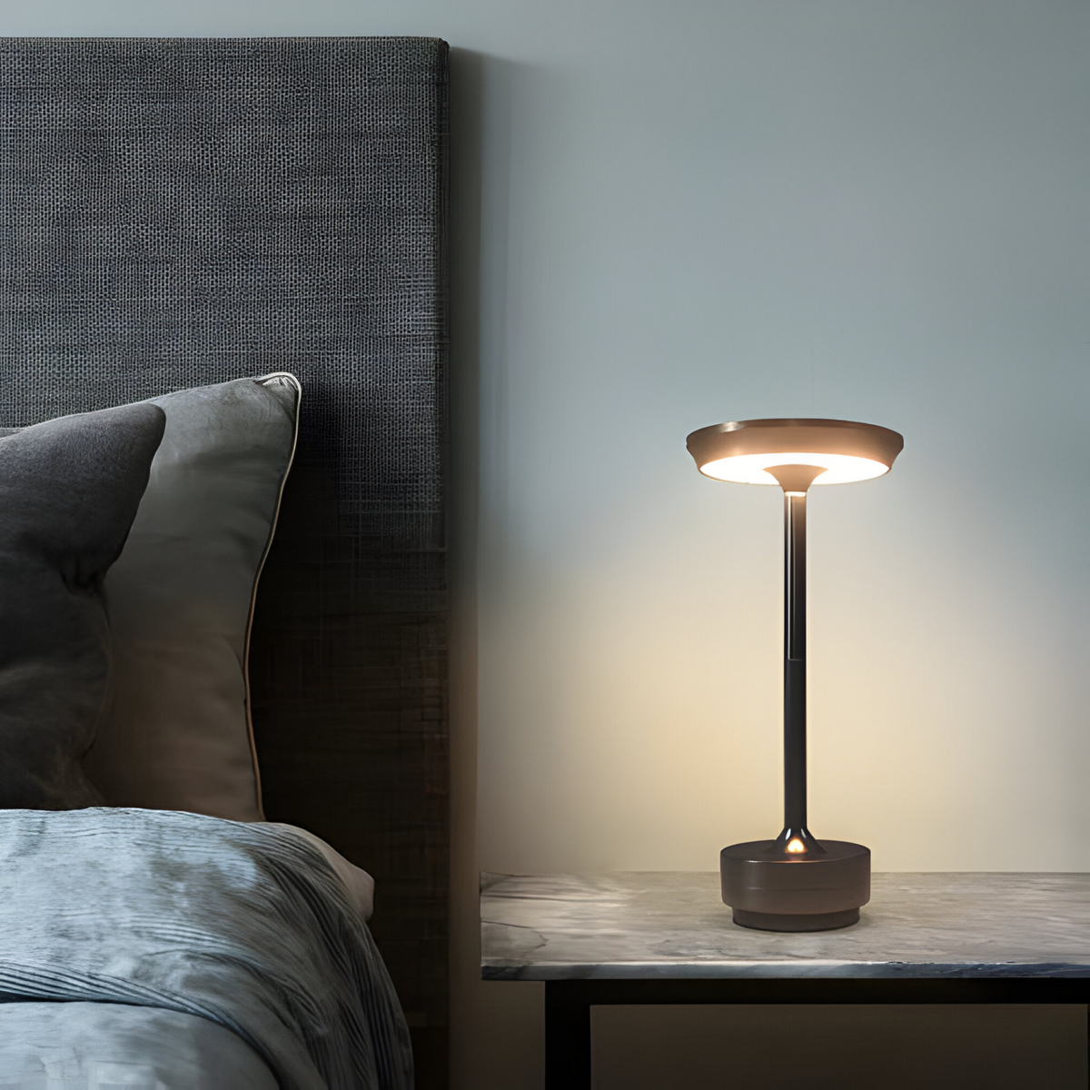 Rechargeable Touch Table Lamp, 3-Level Dimmable LED in Metal