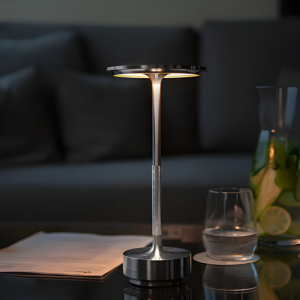 Rechargeable Touch Table Lamp, 3-Level Dimmable LED in Metal