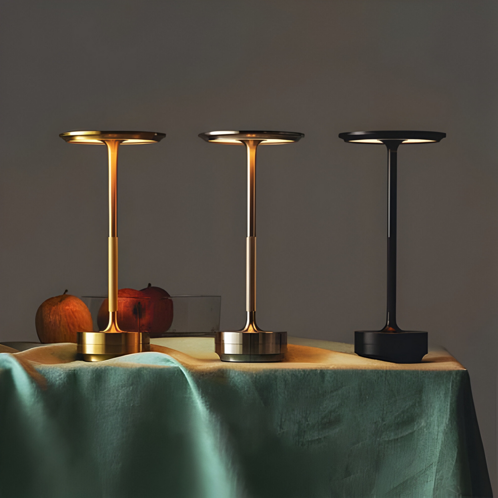 Rechargeable Touch Table Lamp, 3-Level Dimmable LED in Metal