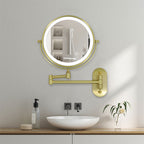 LED Magnifying Vanity Mirror with Adjustable Arm, USB-C