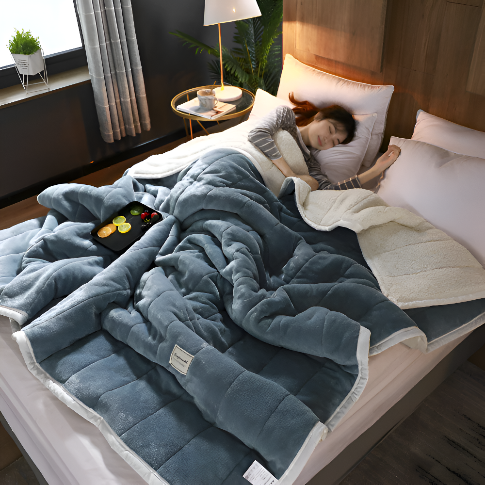Sherpa Fleece Throw, Flock Pattern, Four Sizes