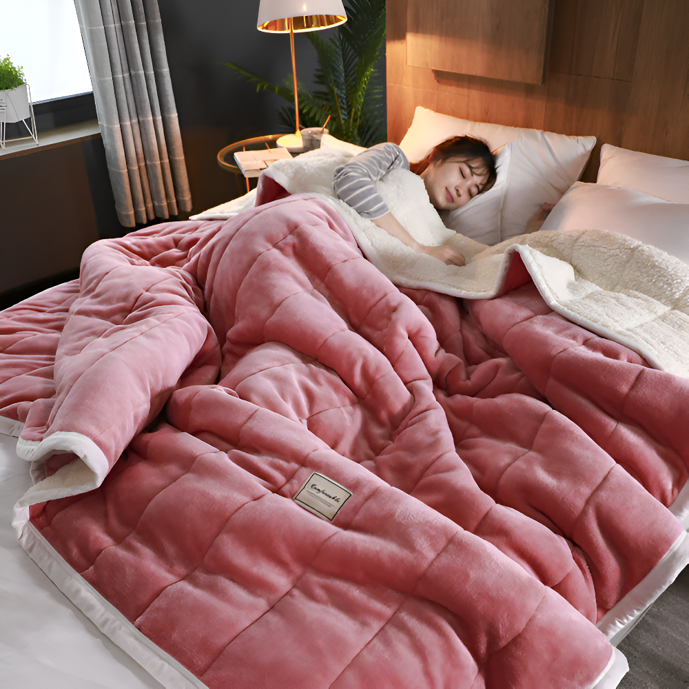 Sherpa Fleece Throw, Flock Pattern, Four Sizes