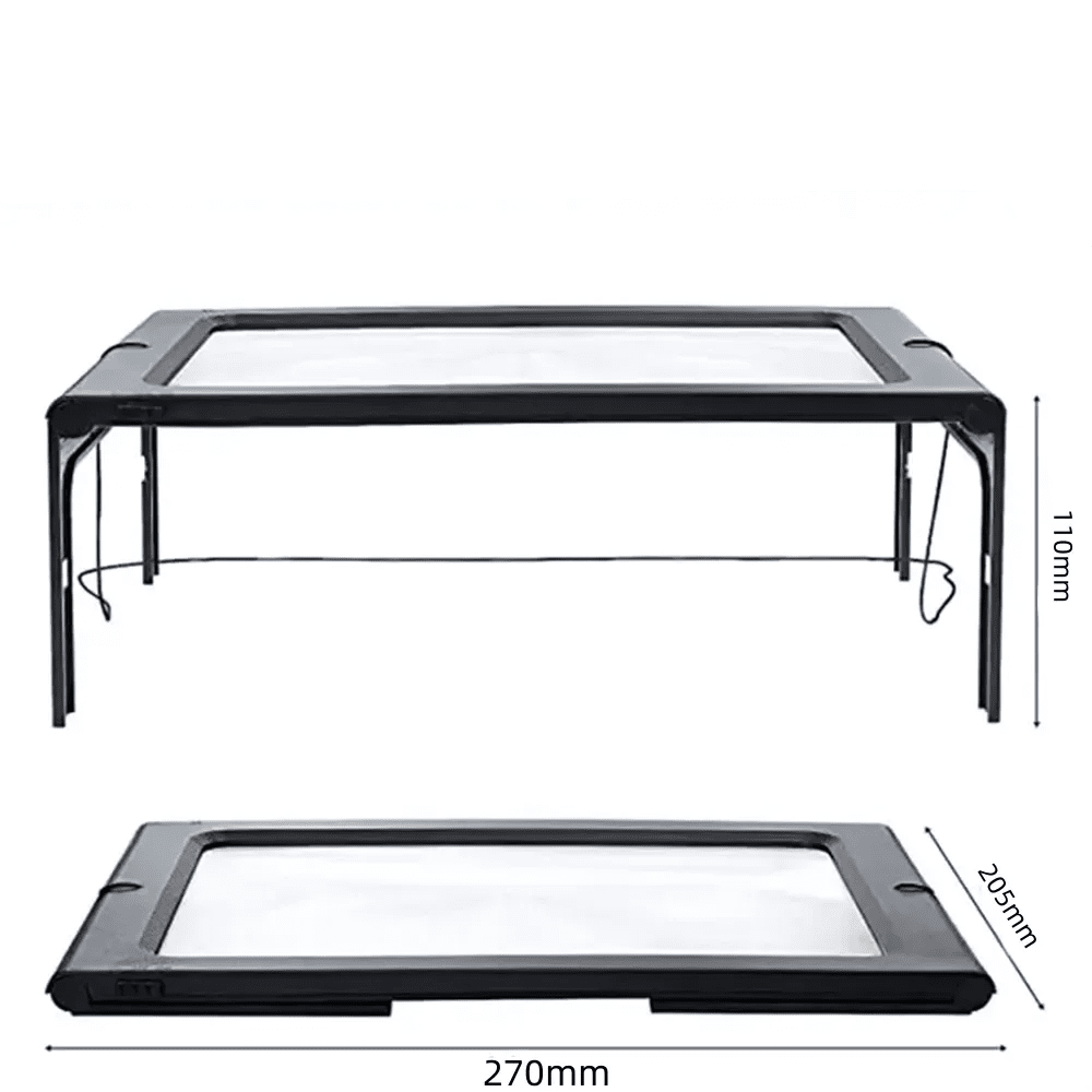 Folding Desk Magnifier with LED Light, 3x Hands-Free
