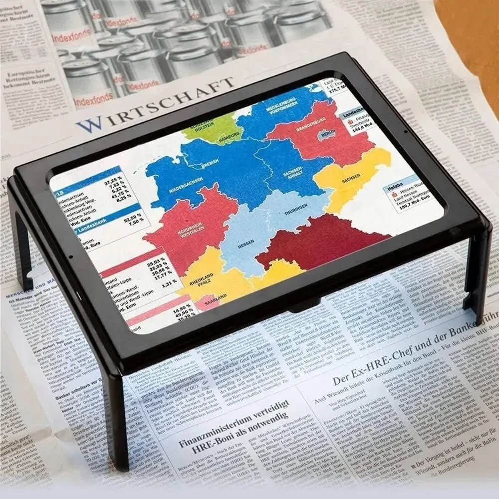 Folding Desk Magnifier with LED Light, 3x Hands-Free