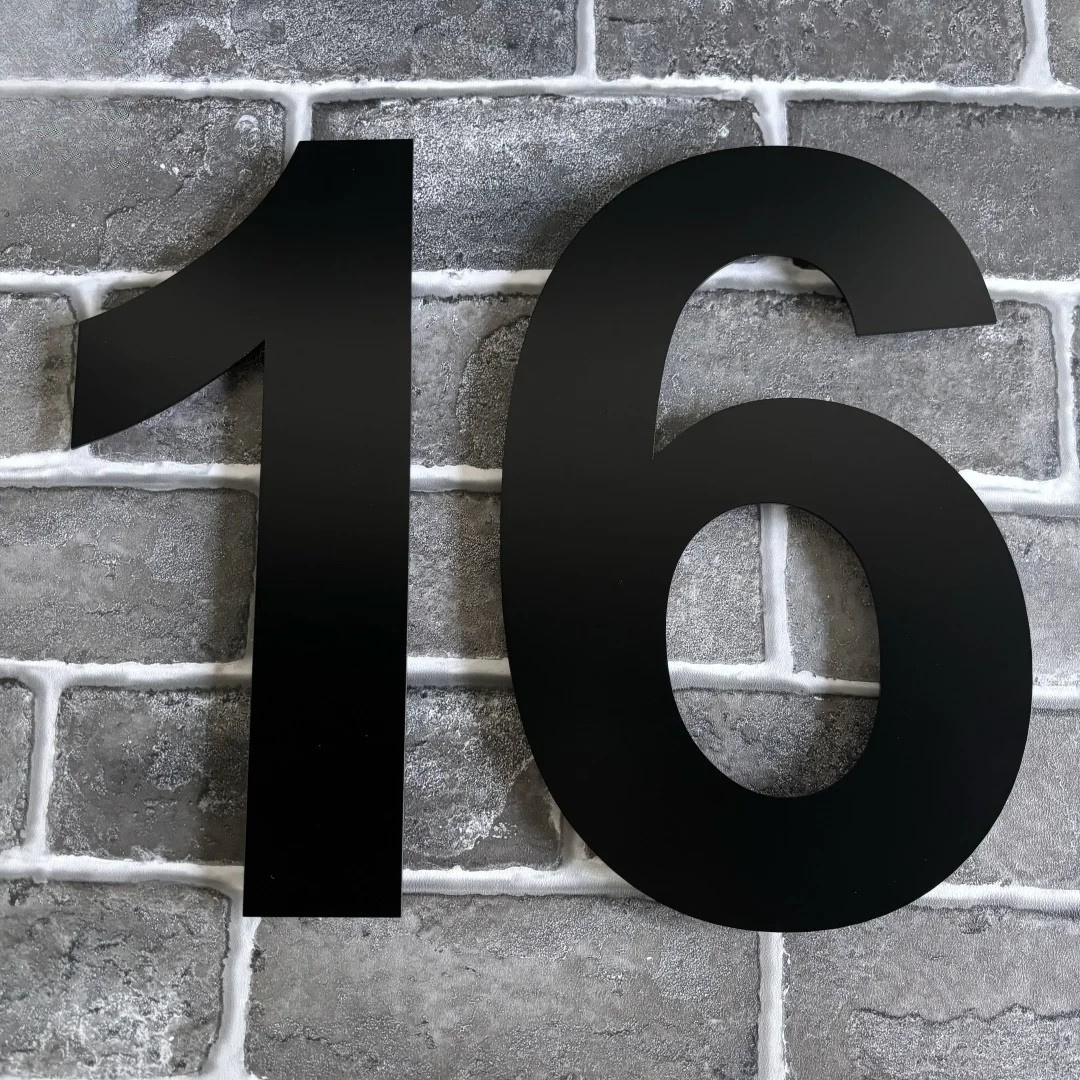 Floating 3D House Number in Stainless Steel, 20 cm