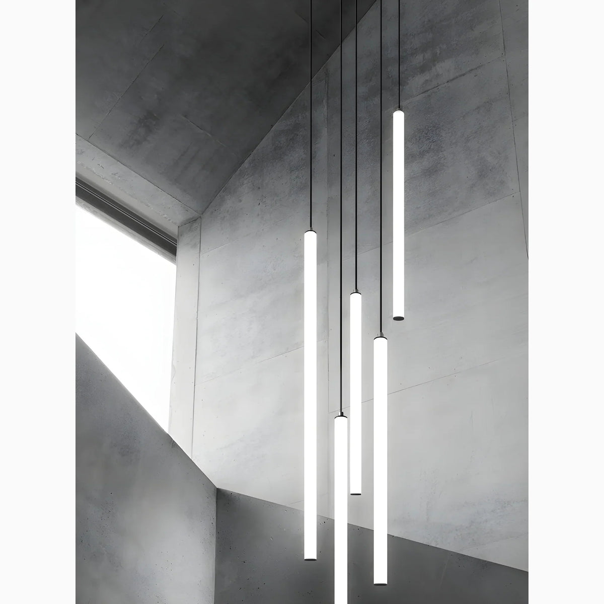 Spiral LED Staircase Pendant for High Ceilings, 120-300cm Drop