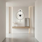 Silent Pendulum Wall Clock, 50 cm, Black Metal