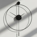 Silent Pendulum Wall Clock, 50 cm, Black Metal