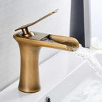 Gold Single-Lever Basin Tap, Brass Body, Ceramic Cartridge