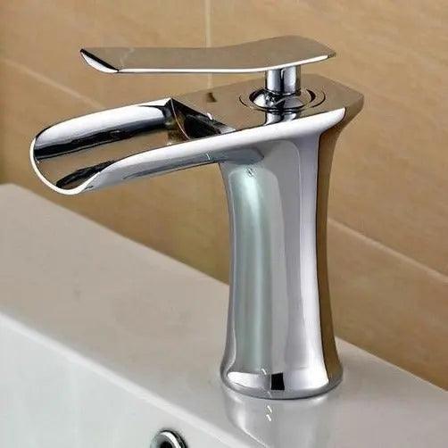Gold Single-Lever Basin Tap, Brass Body, Ceramic Cartridge