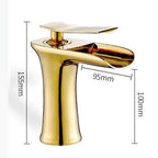 Gold Single-Lever Basin Tap, Brass Body, Ceramic Cartridge