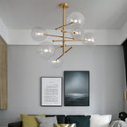 Glass Globe Chandelier with 6 or 8 Lights, G4 LEDs Included