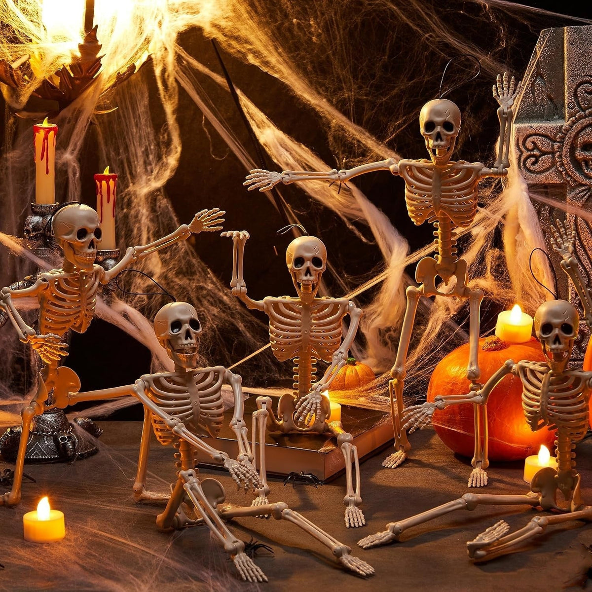 Posable Hanging Skeleton Decoration, 40 cm and 90 cm