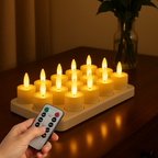 Rechargeable LED Candles with Remote and Timer, Flickering