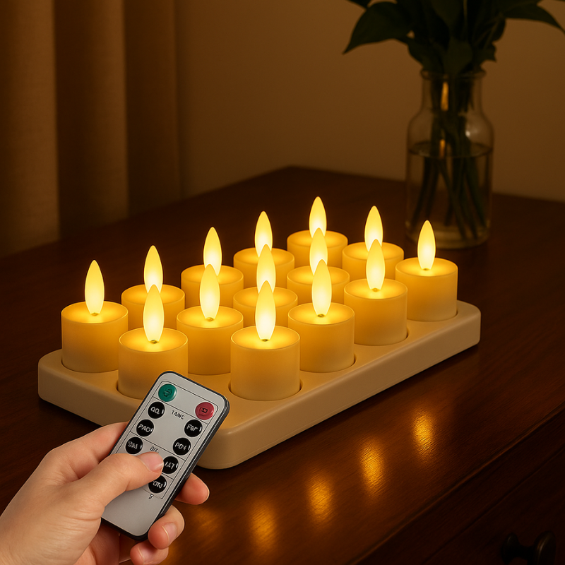 Rechargeable LED Candles with Remote and Timer, Flickering