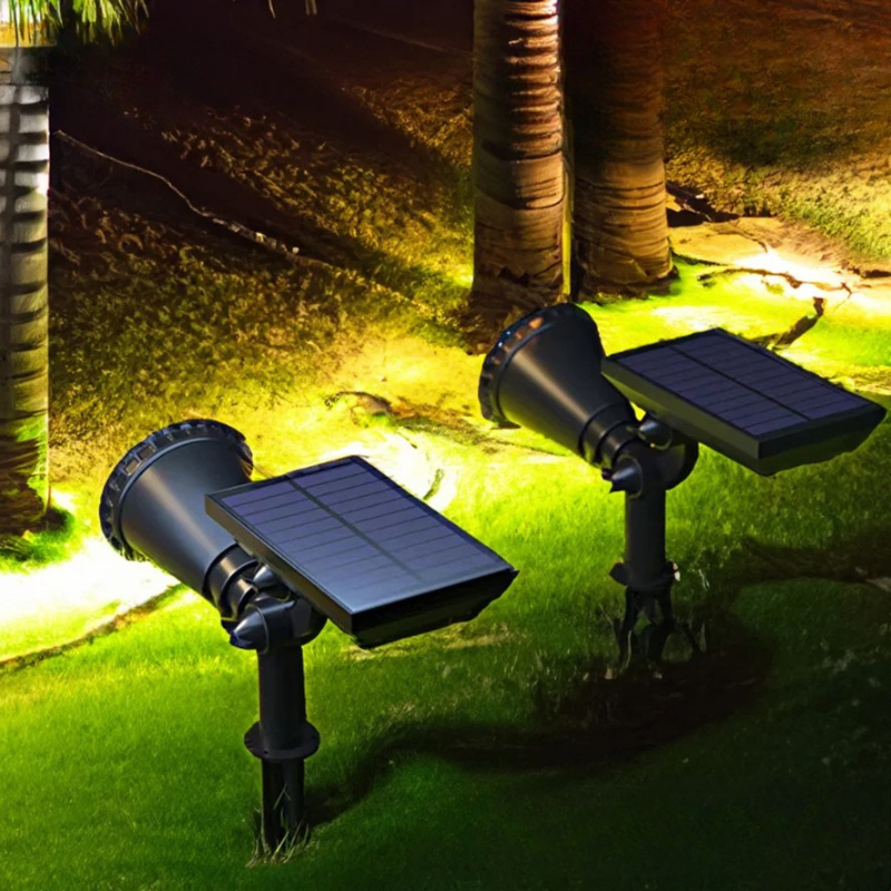 Solar Garden Spotlight with 9 LEDs, IP65, Adjustable Brightness