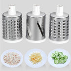 Rotary Grater with 3 Stainless Steel Blades, Dishwasher Safe