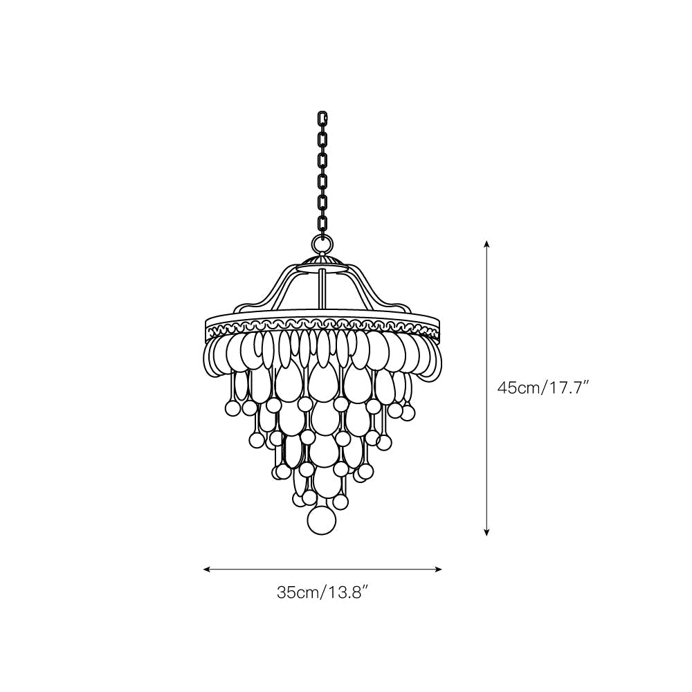Crystal Chandelier with Antique Bronze Finish and Chain