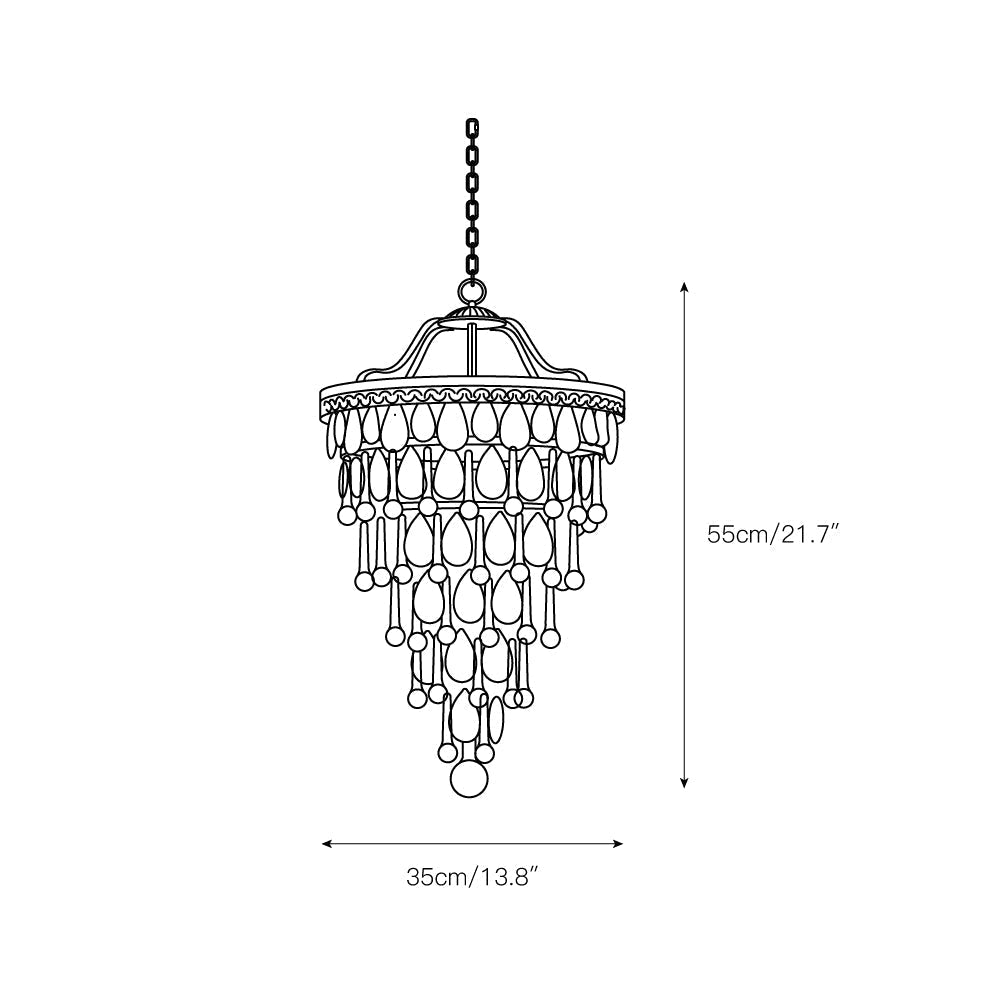Crystal Chandelier with Antique Bronze Finish and Chain