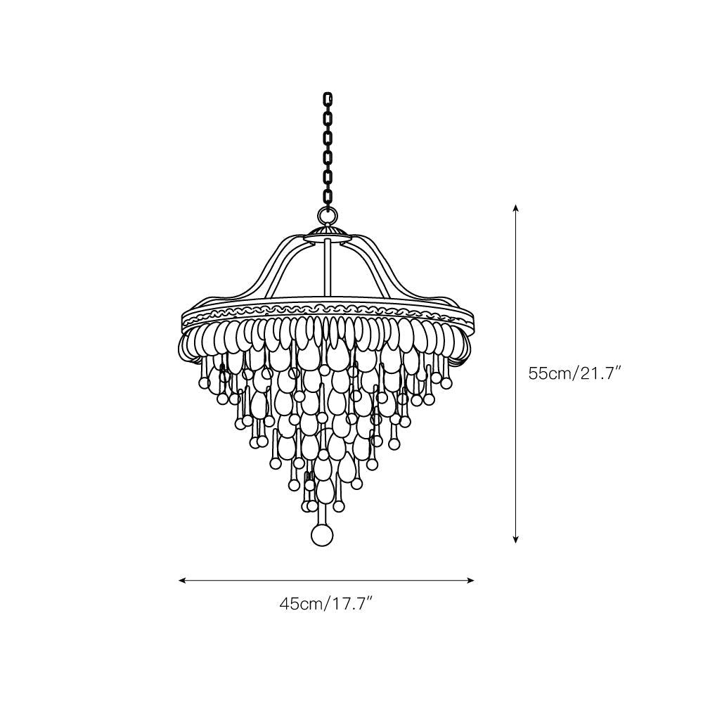 Crystal Chandelier with Antique Bronze Finish and Chain