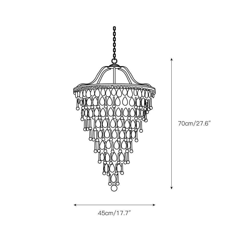 Crystal Chandelier with Antique Bronze Finish and Chain