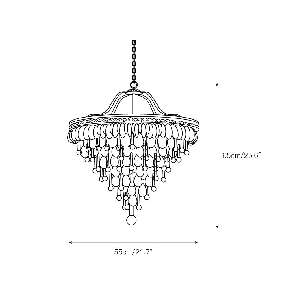 Crystal Chandelier with Antique Bronze Finish and Chain