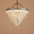 Crystal Chandelier with Antique Bronze Finish and Chain