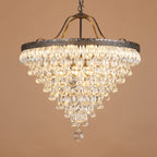Crystal Chandelier with Antique Bronze Finish and Chain