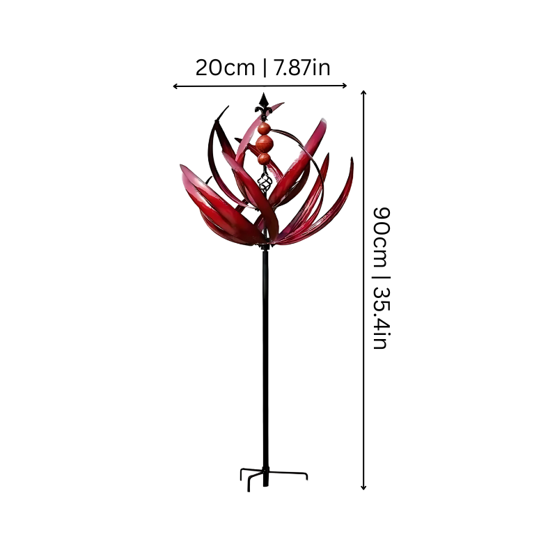 Rotating Metal Wind Spinner with Reflective Finish
